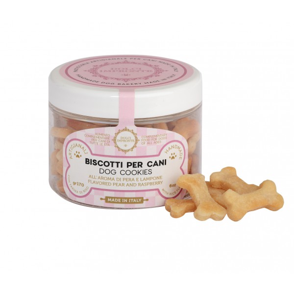 Dolci Impronte - Biscotti con Farina Di Riso - Aromatizzati Pera e Lampone - Vaso 170 gr