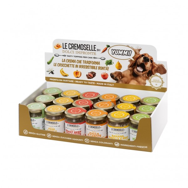Dolci Impronte - Topping  Naturale Le Cremoselle - Espositore 72 Vasetti 125 gr