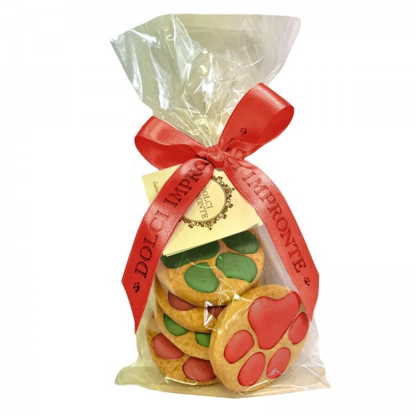 Dolci Impronte 3 packs | Red and Green Paws bag 100g each