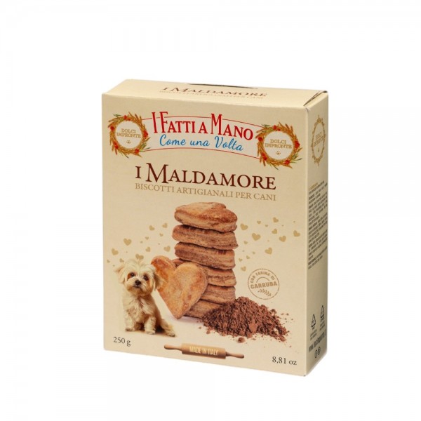Dolci Impronte – Fatti a Mano Maldamore - Confezione 6 Scatole Biscotti Frolla con Carruba - 250 gr