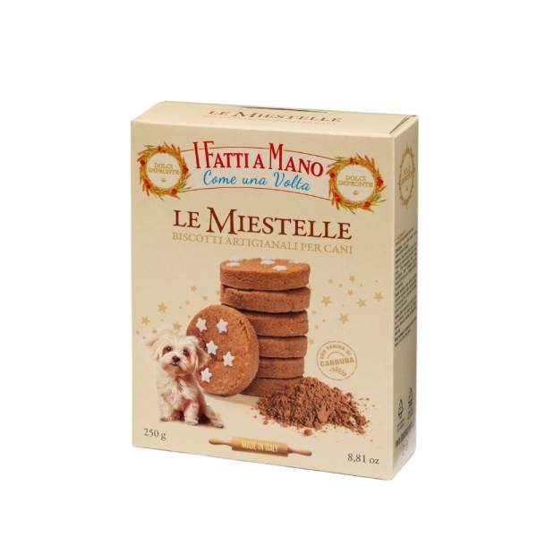 Dolci Impronte - Fatti a Mano Miestelle - Confezione 6 Scatole Biscotti Frolla con Carruba - 250 gr