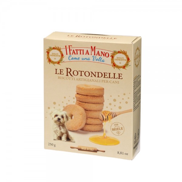 Dolci Impronte – Fatti a Mano  Le Rotondelle - Confezione 6 Scatole Biscotti  Pasta Frolla Miele - 250 gr