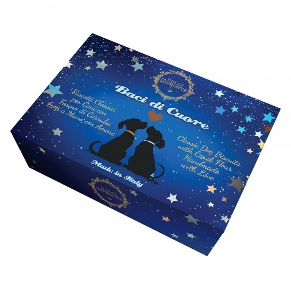 Dolci Impronte - Confezione 3 scatole Baci di Cuore - Biscotti alla Carruba 250 gr