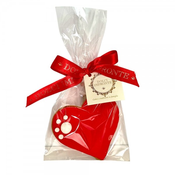Dolci Impronte | Pack of 3 Pieces – Red Heart with Paw 44g –