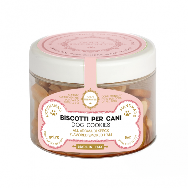 Dolci Impronte | Pack of 3 – Rice Flour Biscuits with Smoked Ham Flavour – 170 g