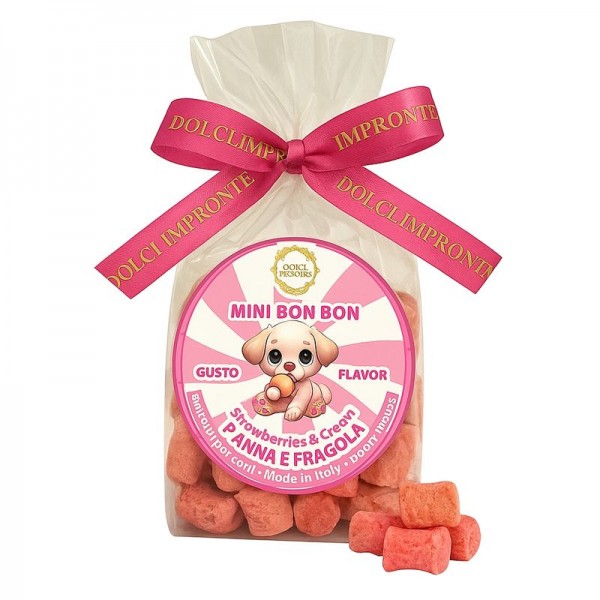 Dolci Impronte | Mini Bonbon Flavour  Cream and Strawberry 170 g – 3-bag pack