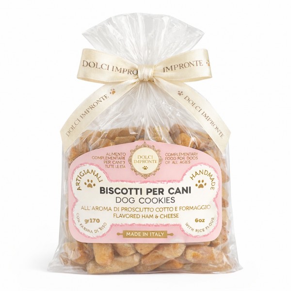 Dolci Impronte | Biscotti Farina Di Riso Aroma Prosciutto Formaggio 170 gr Confezione 3 sacchetti