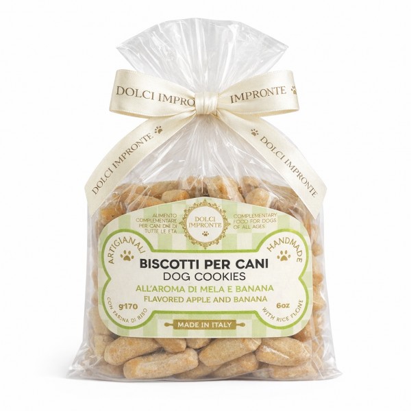 Dolci Impronte | Biscotti Farina Di Riso Aroma Mela Banana 170 gr Confezione 3 sacchetti
