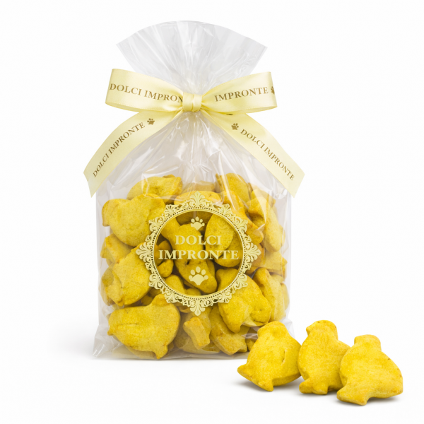 Dolci Impronte | Il Pulcino Pio Biscotti aroma vaniglia  180g Confezione 3 sacchetti