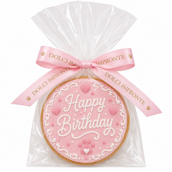 Dolci Impronte | Confezione 3 pezzi Birthday Round Cake Rosa 110 gr