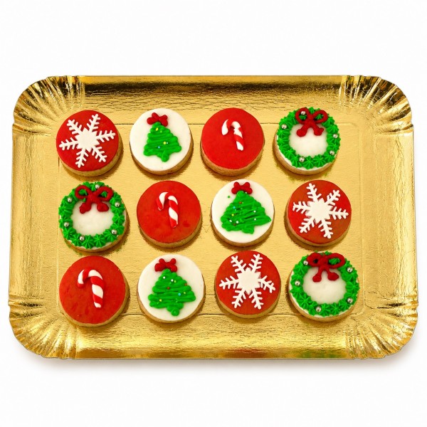 Dolci Impronte| Vassoio 12 Cupcake Soggetti Natale 230g