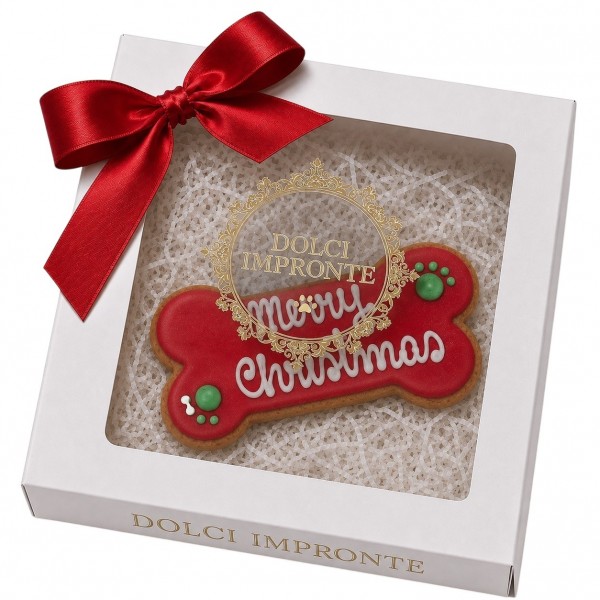Dolci Impronte| Scatola Regalo Natale Osso Happy Christmas 90g  2 Confezioni
