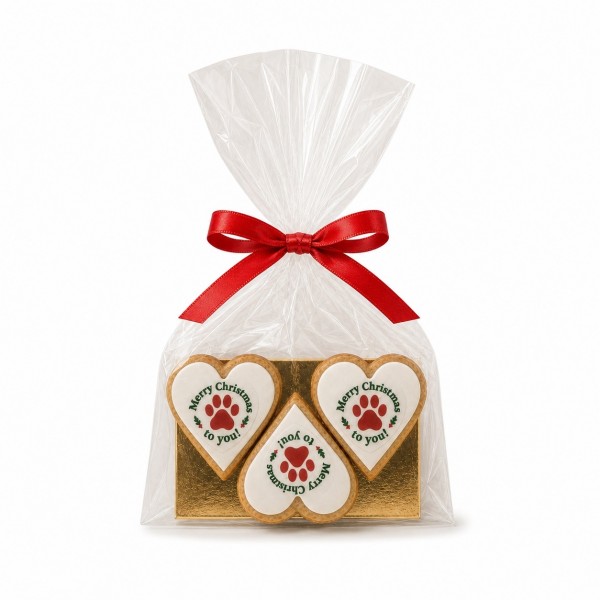 Dolci Impronte | 3 Merry Christmas Hearts with Edible Wafer 85 g. (Pack 3pcs)