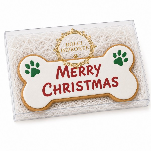 Dolci Impronte | Merry Christmas Bone Biscuit with Printed Edible Wafer 65 g