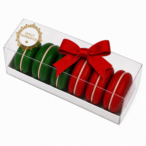 Dolci Impronte | Box of 6 Christmas Macarons 170g (Pack 3pcs)