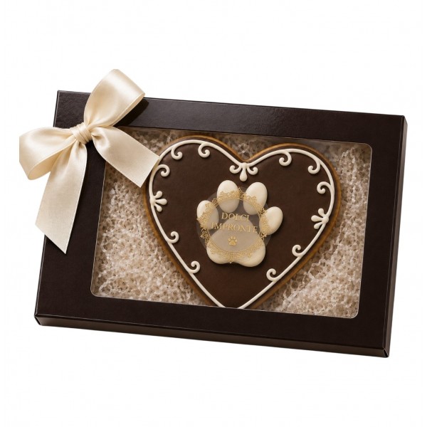 Dolci Impronte | Wengé Gift Box with Decorated Heart 95 g  (Pack 2pcs) S05