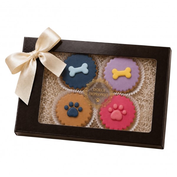 Dolci Impronte | Cofanetto Wengè 4 Cupcakes  80g    2 Confezioni S05